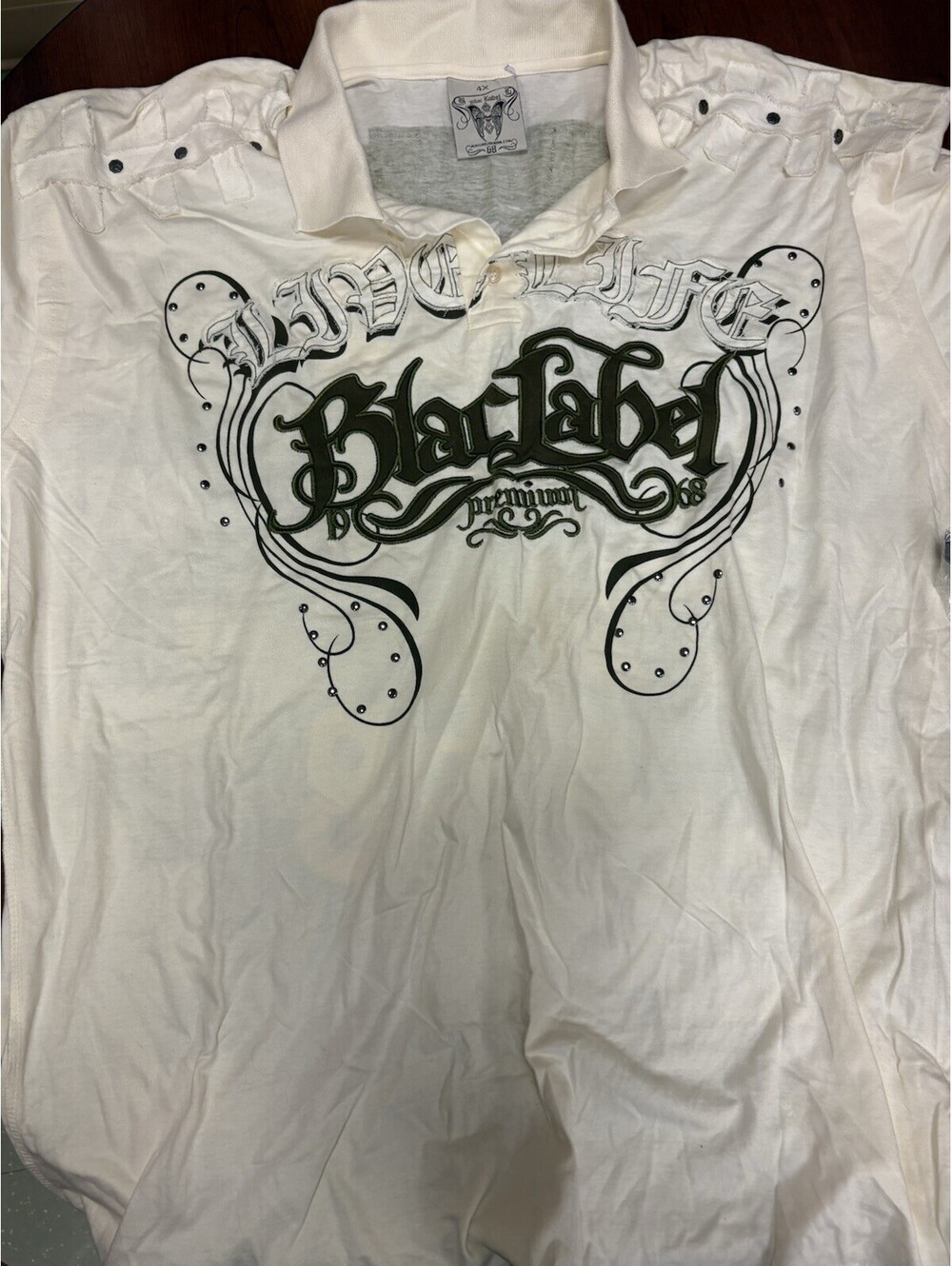 Blac Label Mens 4XL White ONLY UNDER DEATHS DO WE EMBRACE LIFE VALUE